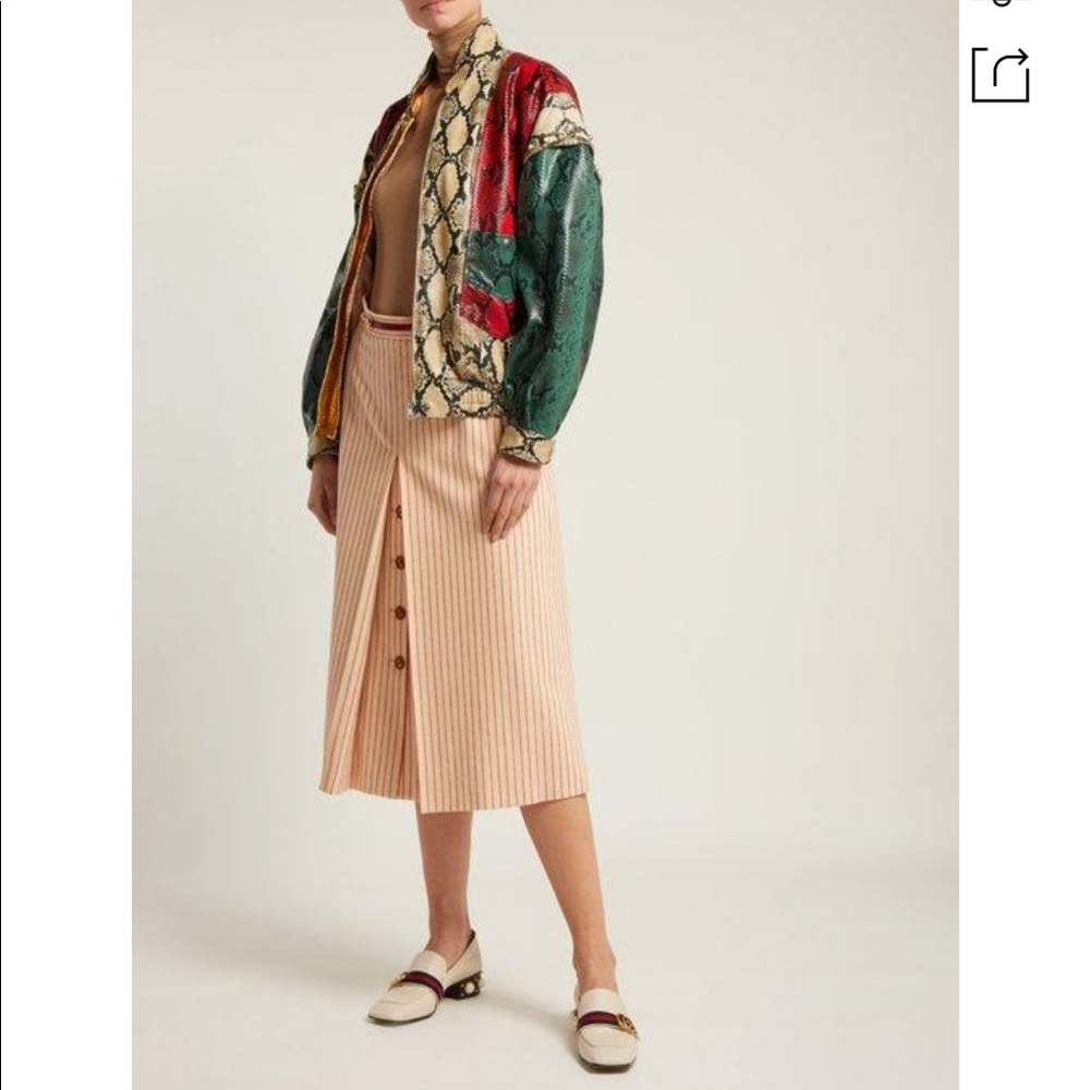 Gucci Python-Print Leather Bomber Jacket - image 2